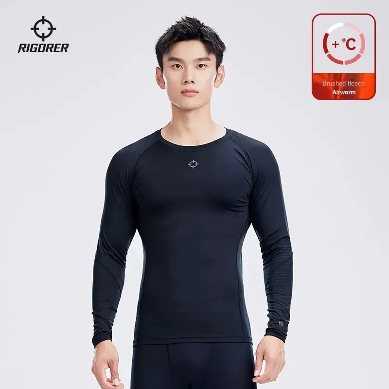 

RIGORER gym shirt men compression Basketball Professional Training Running Fitness Breathable Elastic Tight sports suits gym top