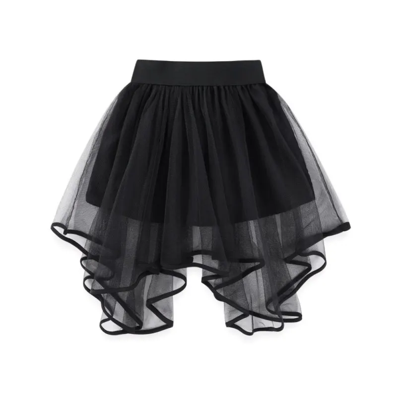 Summer Kid Girls Irregular Half Skirt Girls Tulle Skirts A-Line Mesh Skirt Long Tutu Skirts Dress For Toddler Girls