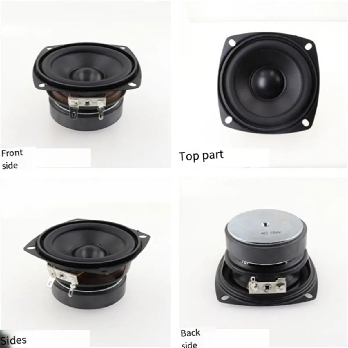 【ELEVATE LIFE】2pcs 78MM 4Ohm 15W Subwoofer Speaker 3 Inch Convex Cap Square Woofer DIY Bookshelf Speakers Hifi Home Sound Theate