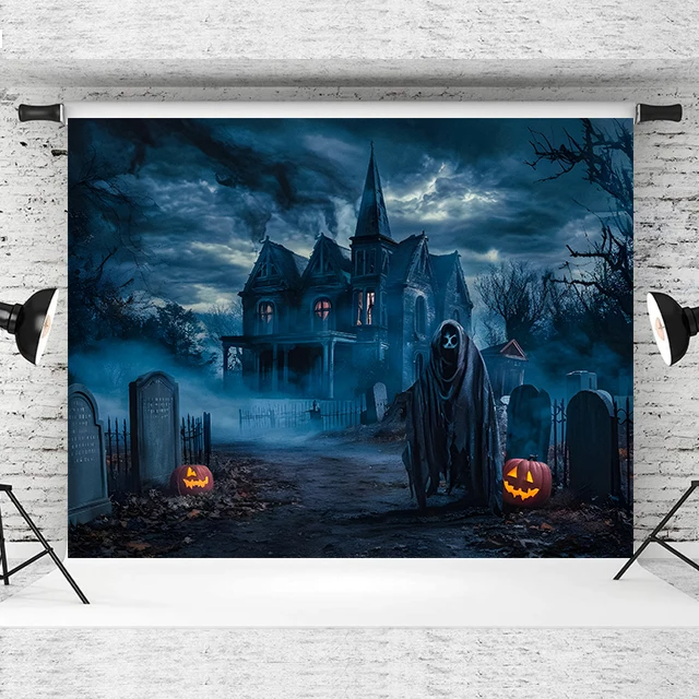 Halloween Party Background Horror Night Ghost Shadow Terror Zombie Scene Photoshoot Photography Backdrop Photo Studio