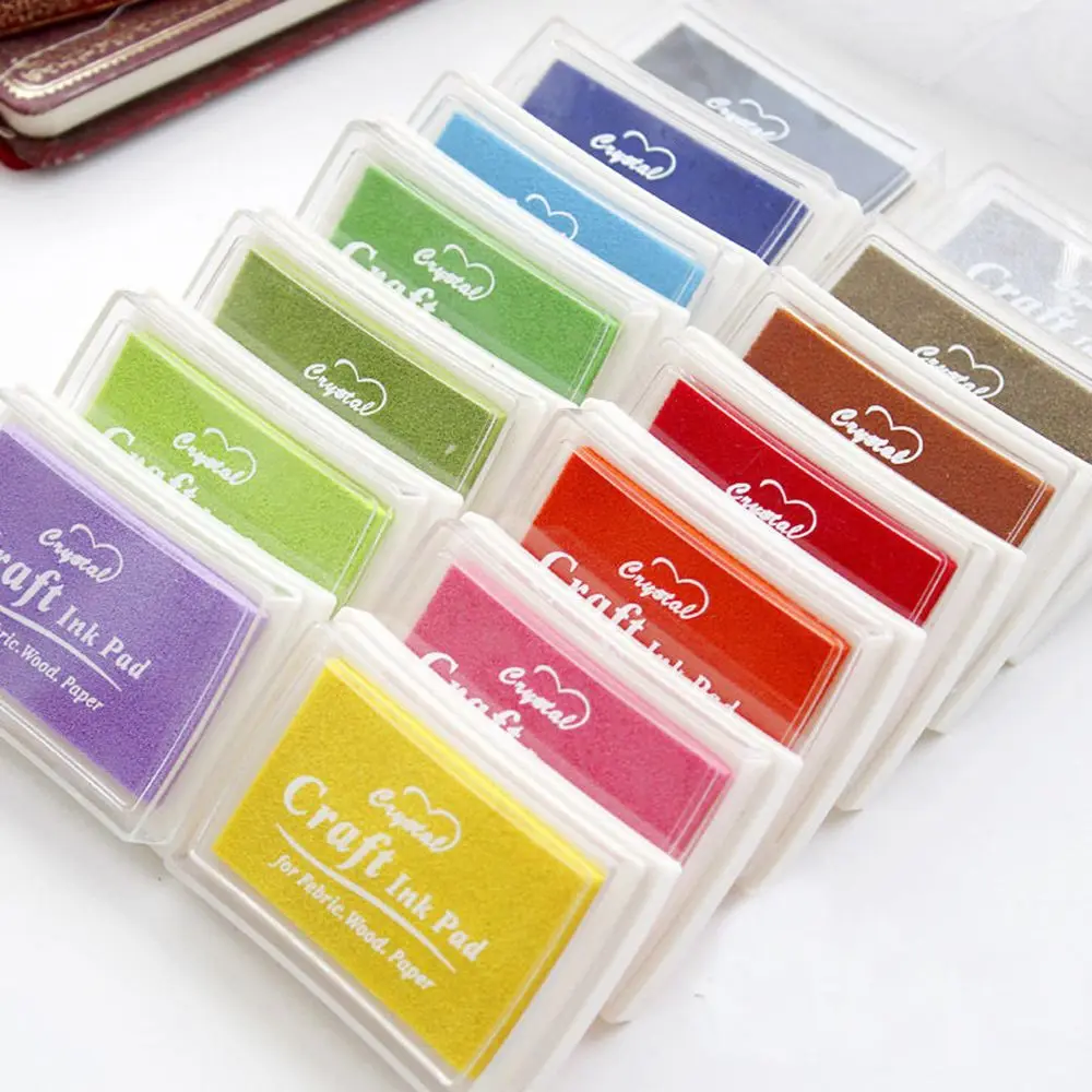 Fashion Oil Based DIY Craft Ink Pad Rubber Stamps for Fabric Wood Paper Wedding
