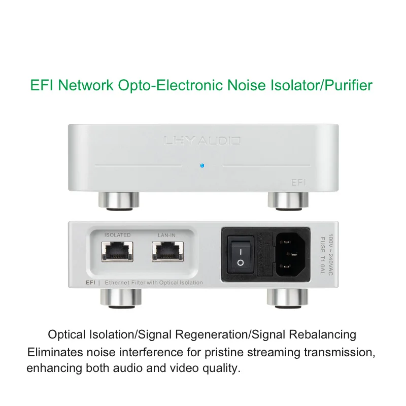صوت هاي فاي ​ ​ EFI Ethernet Filter Optical Isolator Network لتنقية الضوضاء مع مصدر طاقة خطي ​ ​