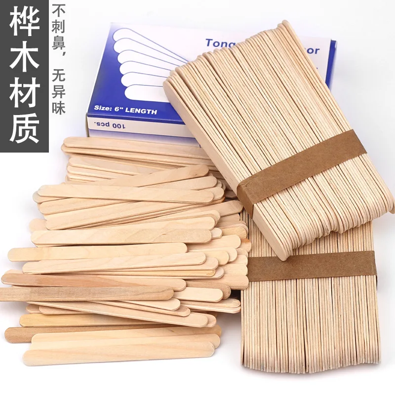 100 PCS Wood Tongue Depressor Waxing Stick Tattoo Tools Tongue Depressor Disposable Bamboo Removal Sticks Tattoo Supply