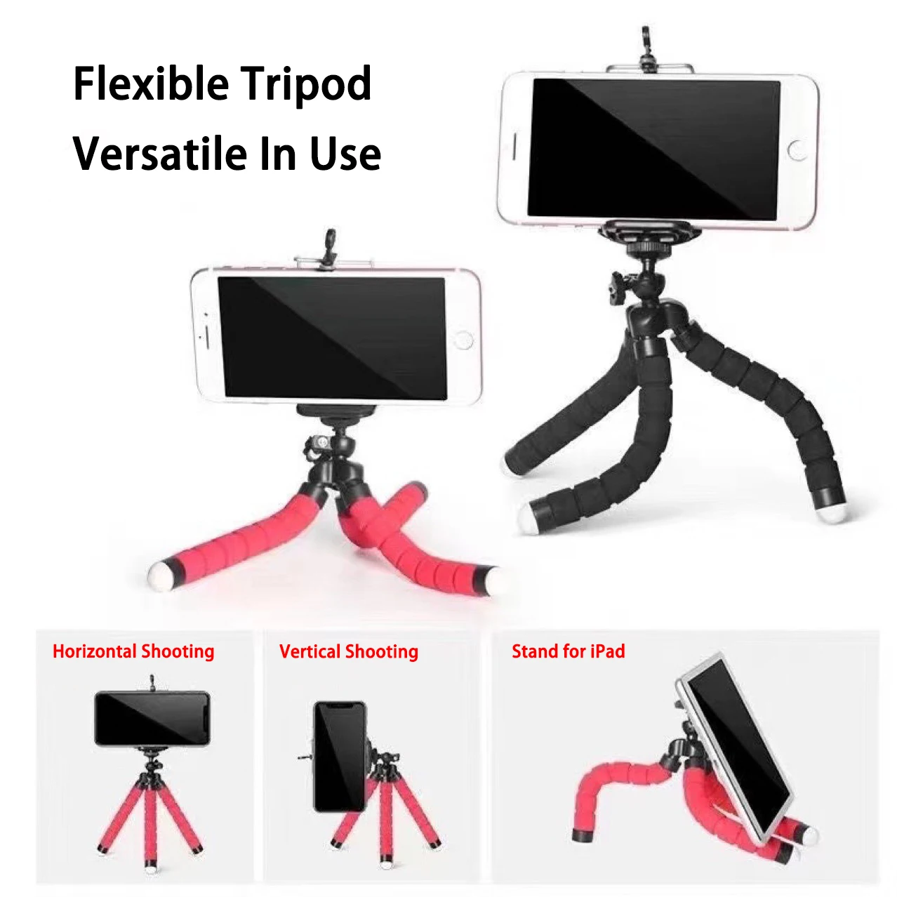 Cell Phone Octopus Tripod Flexible Selfie Stand Portable Desktop Holder Mobile Camera Controller Bluetooth Remote Control Photo