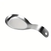 1pc Durable Stainless Steel Soup Spoon Rest Tray-Sleek, Simple Design for Home Commercial Use | Holds Spoons Small Kitchen Tools 6