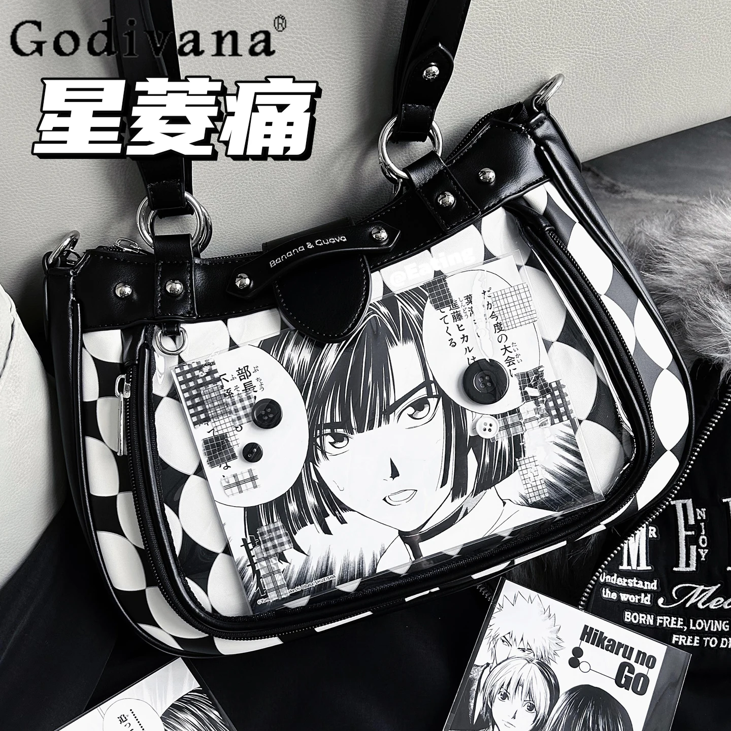 

Японская оригинальная сумка для боли в стиле Лолиты, большая вместительная милая крутая сумка для девочек, милая кукольная сумка, универсальная сумка на плечо для женщин