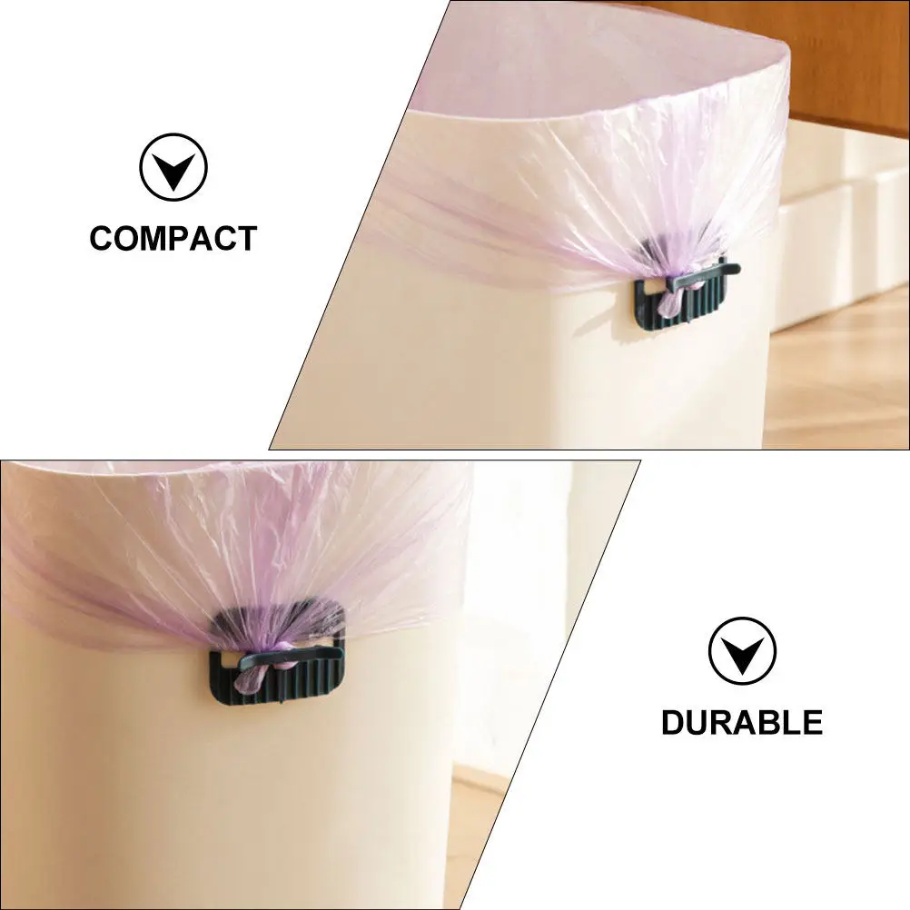 16Pcs Strong Self-Adhesive Garbage Bag Clips for Trash Can – Anti-Slip Household Bin Side Fasteners
