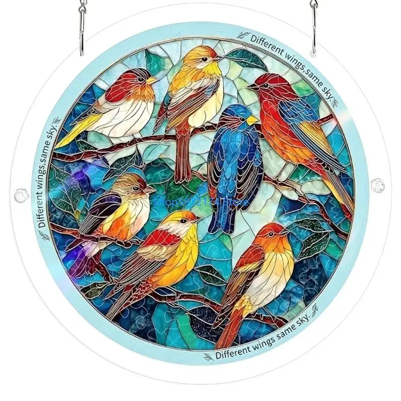 Y3NB Acrylic Puzzle Sun Catchers Stained Glass Window Hanging,Scenery Suncatchers