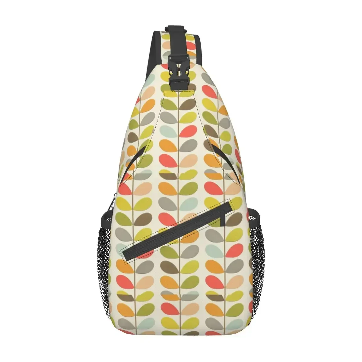 Orla Kiely Small Sling Bag Chest Crossbody Shoulder Backpack Travel Hiking Daypacks Colorful Leaf Printed Bag