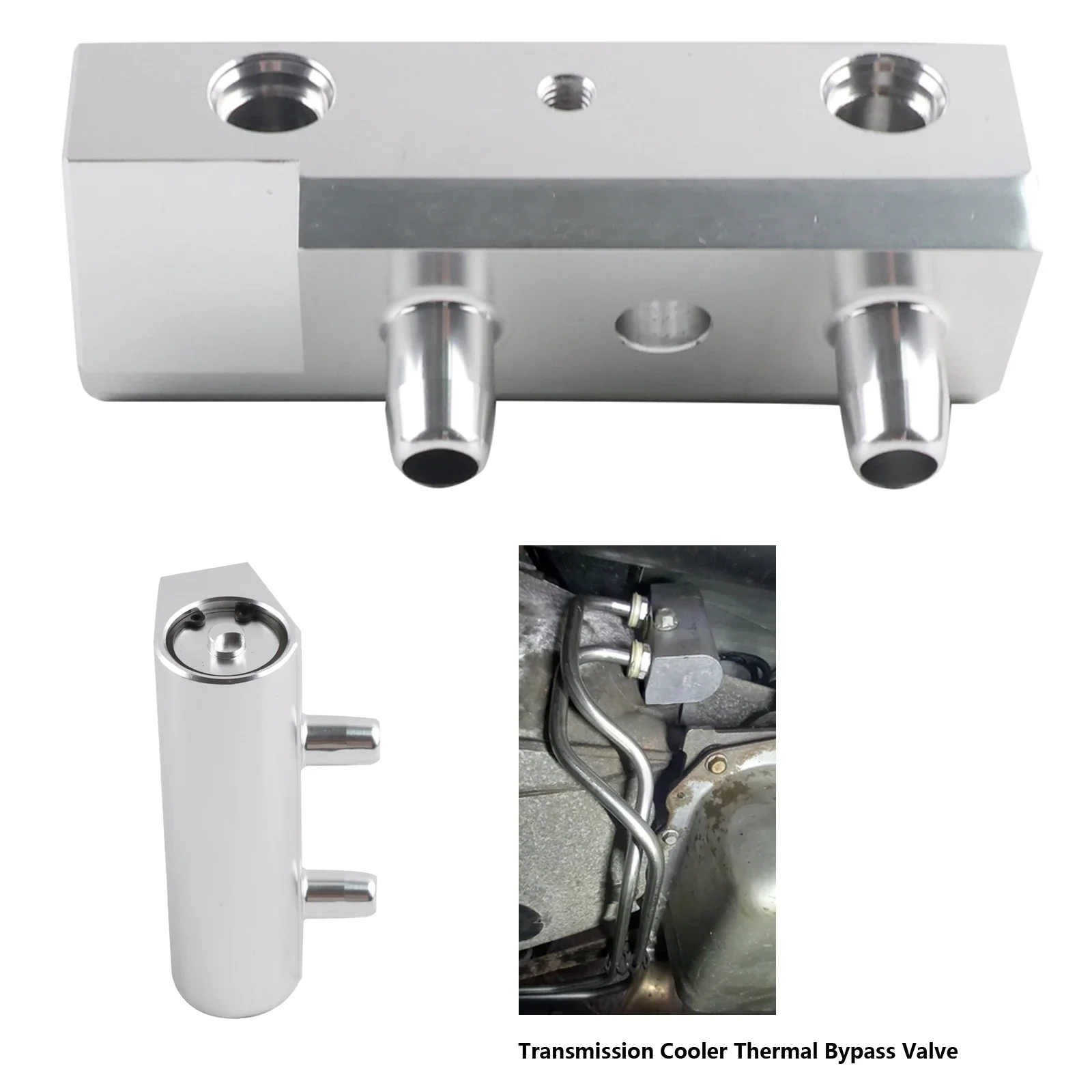 

Transmission Cooler Thermal Valve 86774933 For 2014-2020 Chevrolet Silverado GMC Sierra Cadillac 6L80 6L80E Aluminum