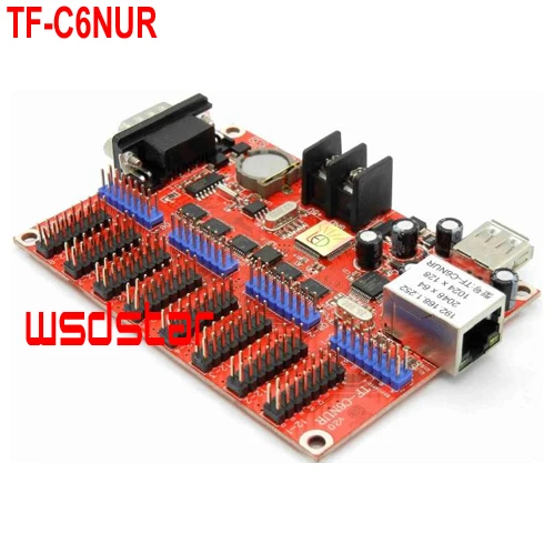 TF-C6NUR LAN U-disk RS232 LED Sign Control Card Network Communication Single Dual Color P10 F3.75 Panel Display Controller