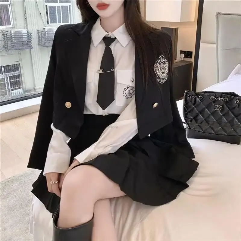 New Korea Japan Style Improved Jk Sweet Cool  Tyle Sexy Jk Suit Fashion Girl College School Style Uniform Daily Fashion Suit