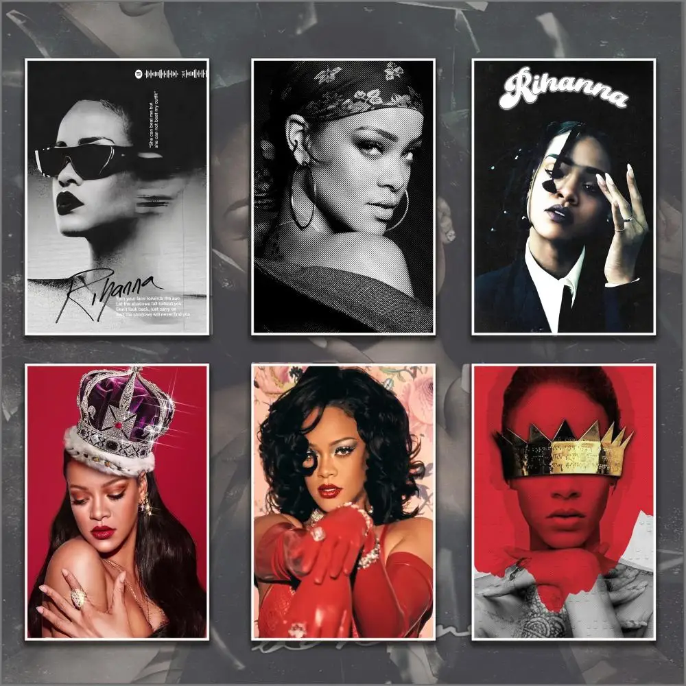 R-RihannaS album Cover Poster Home Living Bed Room Bar Hallway Sticky Wall Art Printing Aesthetic
