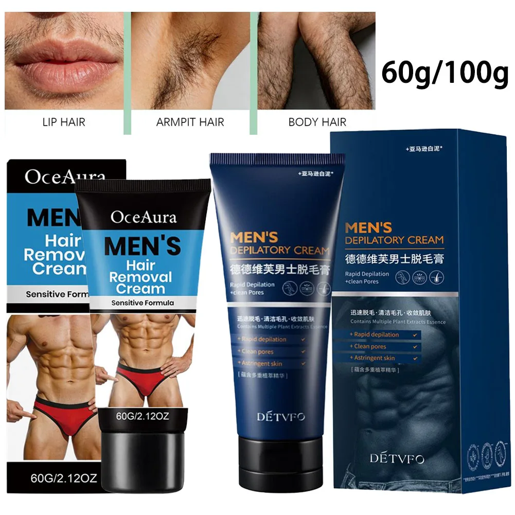 Men Hair Removal Cream Painless Epilator Cream Soothing Hair Remover Growth Inhibitor For Men Body Care 60g/100g