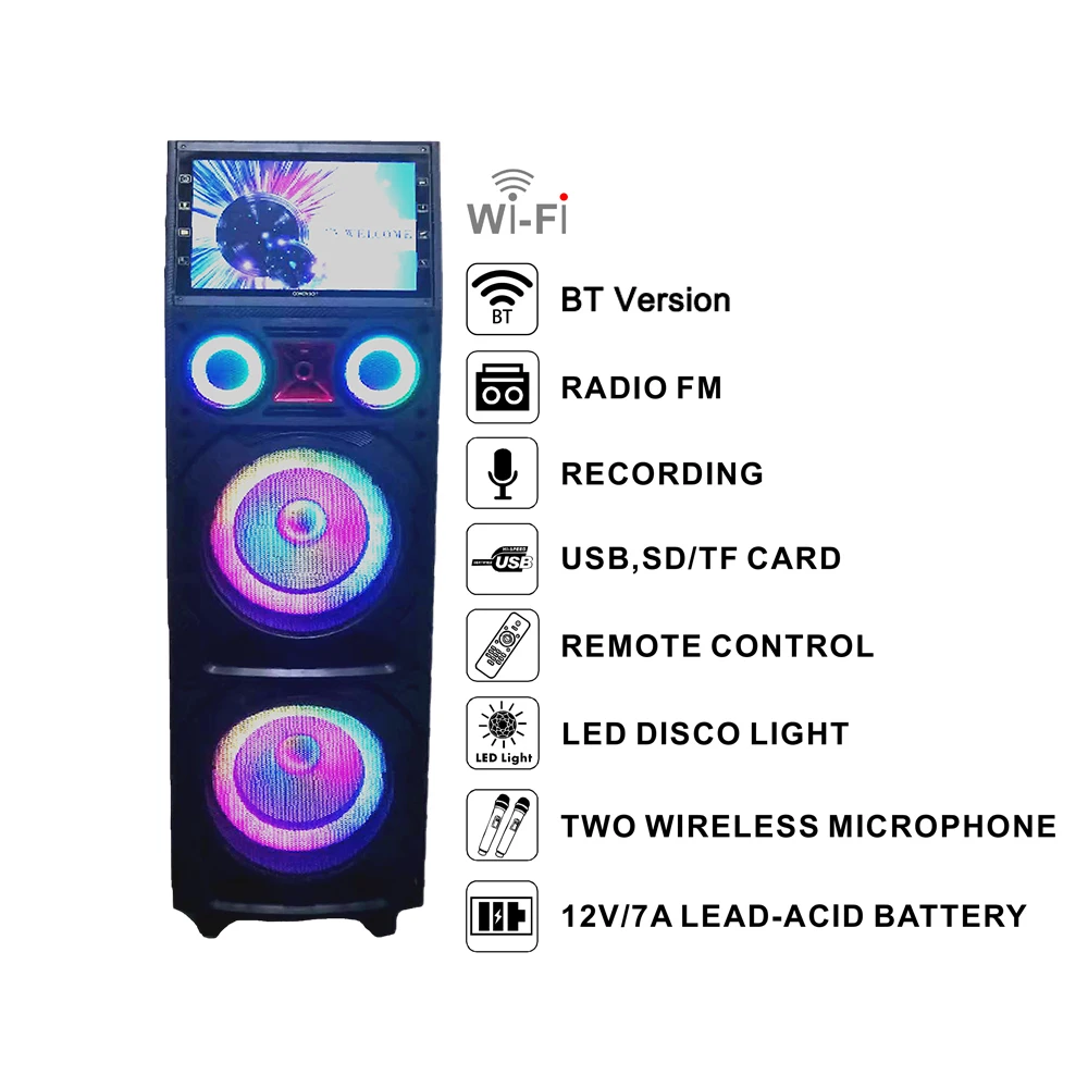 Outdoor Wireless Karaoke Speakers Portable Blue-tooth Party Speaker With 10 Inch Multi-touch Smart Screen