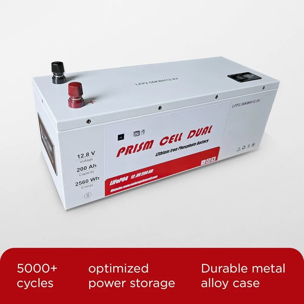 12V 200Ah LiFePO4 Battery, 100A BMS 2560Wh Energy, Rechargeable Deep Cycle 12V Lithium Battery Offers 5000+ Cycles