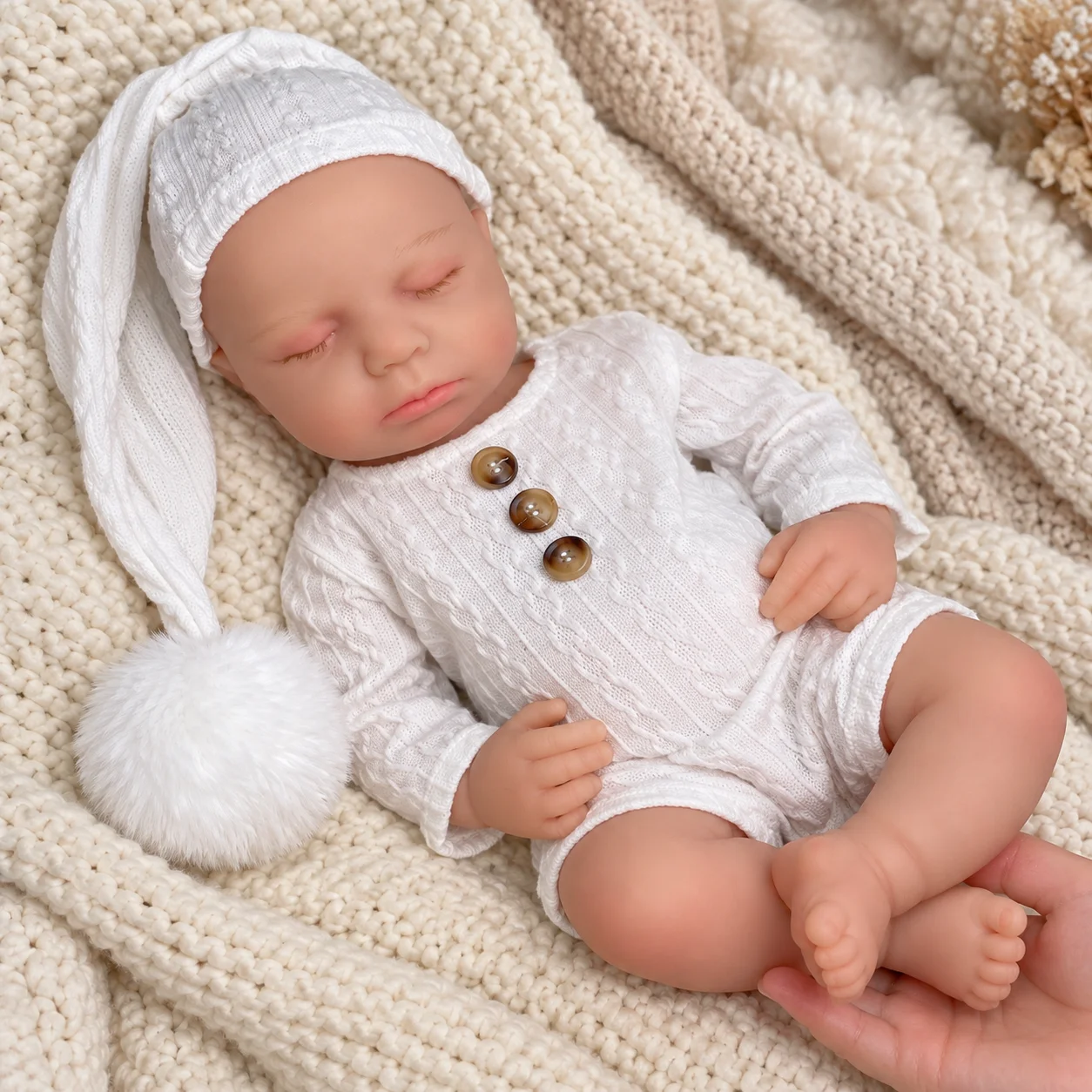 20-inch Reborn Doll with Full-body Silicone, Soft, Waterproof, Realistic 3D Skin Simulation, Newborn Baby Doll, Adult Collectible, Birthday Gift, Christmas Gift