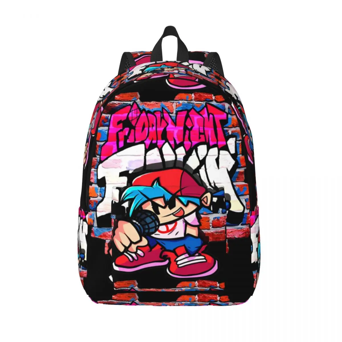 

Friday Night Funkin Backpack Middle High College School Student BoyFriend FNF Brick Wall Bookbag Teens Daypack Durable