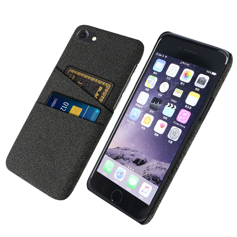 Luxury Fabric Dual Card Phone Cover For iPhone 7 8 SE 2 3 2020 2022 Case For iPhone Apple SE 2nd 3rd generation SE2 SE3 Funda