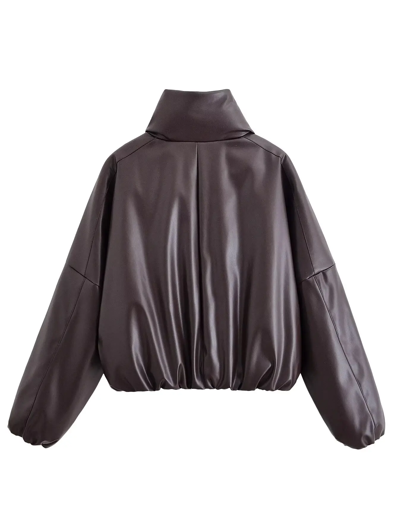 

HH Female Winter Fashion Streetwear Style Long Sleeves Coats Solid Turn-Down Collar Zipper Women's High Street Short Jackets