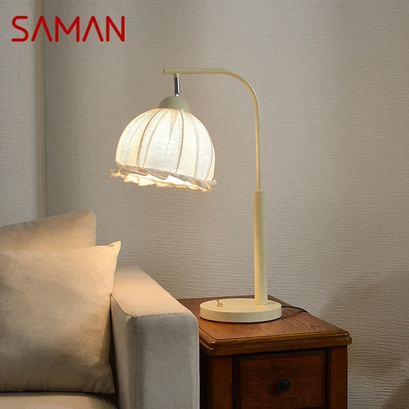 

SAMAN ContemporaryTable Lamp Personalized Creativity Living Room Bedroom Study Villa Hotel LED Home Furnishing Desk Light