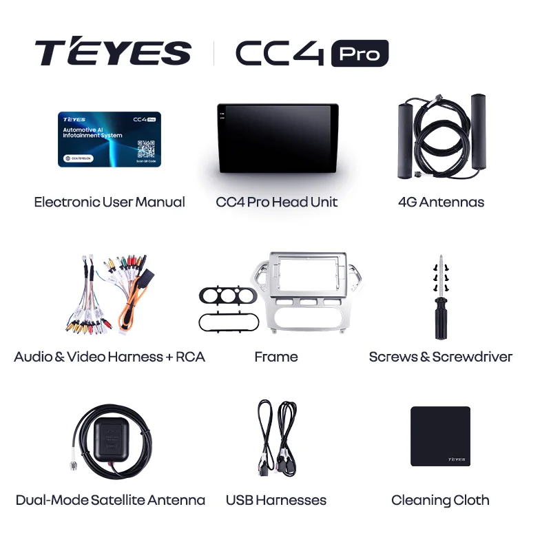 포드 몬데오 4 2006-2010용 TEYES CC4 PRO 카플레이 안드로이드 오토 2DIN 오토라디오 카플레이 라디오 멀티미디어 스테레오
