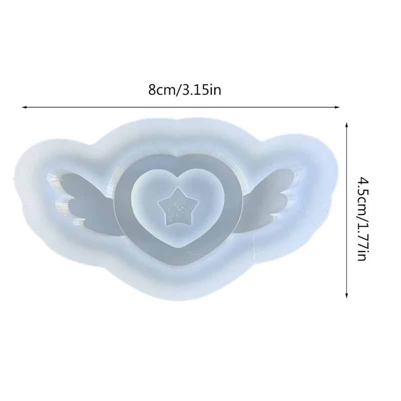 Cetakan Silikon Pengocok Resin Pasir Hisap Sayap Bintang untuk Dekorasi Gantungan Kunci Kerajinan DIY