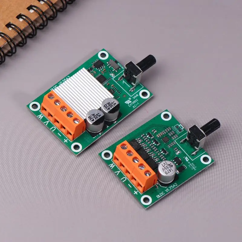 Green 75W 200W DC 6-24V Brushless Motor Drive Control Board High-power 6V12V24V Brushless Fan Motor Speed Controller