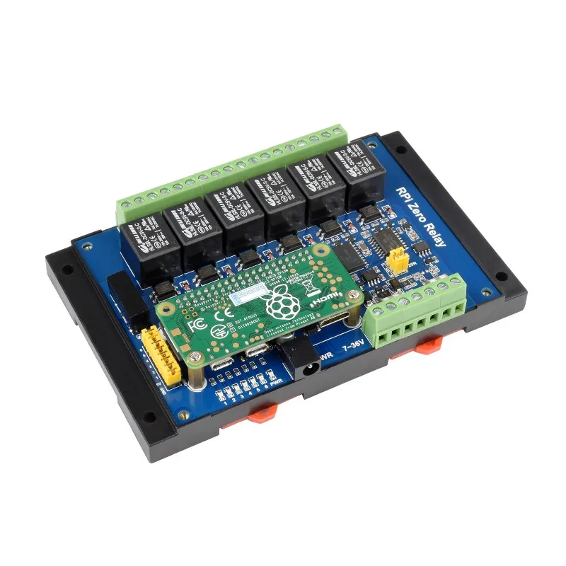 Industriële 6-kanaals relaismodule voor Raspberry Pi Zero, RS485/CAN, geïsoleerde beveiligingen