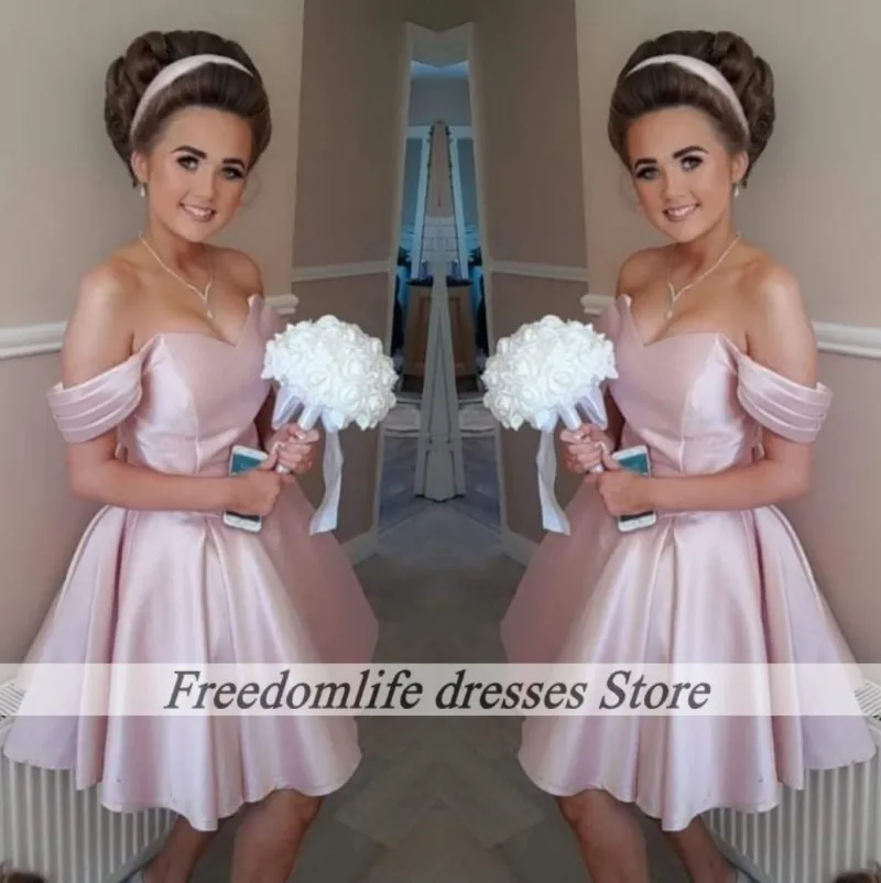 

Романтические коктейльные платья с рюшами и открытыми плечами, мини-платья А-силуэта для женщин, короткие платья на день рождения, вечерние наряды 2026, индивидуальный пошив