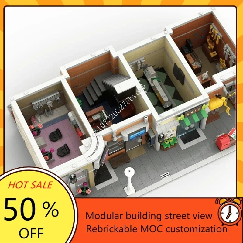 3858PCS Customized MOC Modular Apartments Street View Model Building Blocks Technology Bricks DIY Creative Assembly Toys Gifts