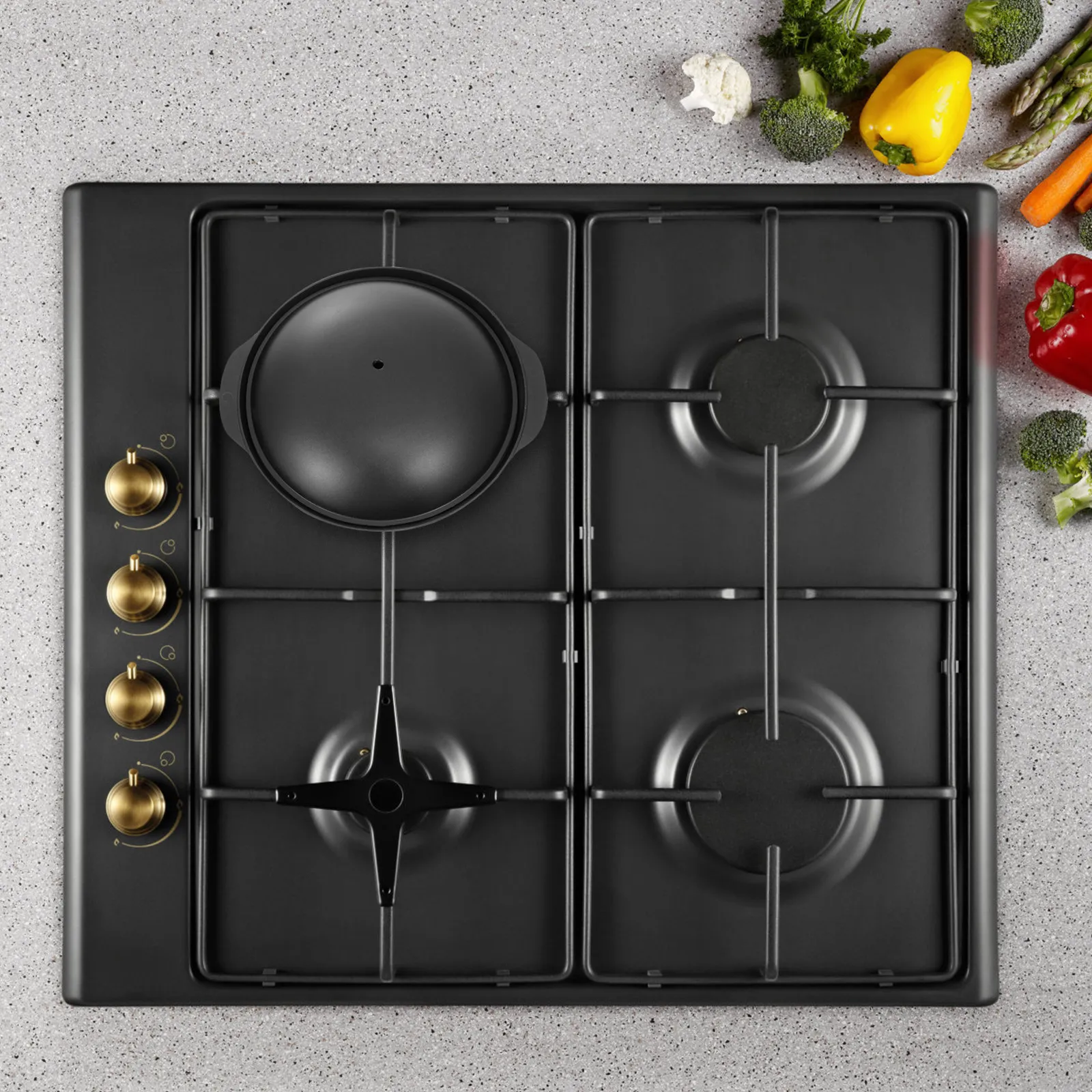 Juego de 1 cacerola de aluminio fundido con tapa, olla pequeña de aluminio para el hogar, para guisar pollo, arroz, sopa, diseño ergonómico, cocción lenta