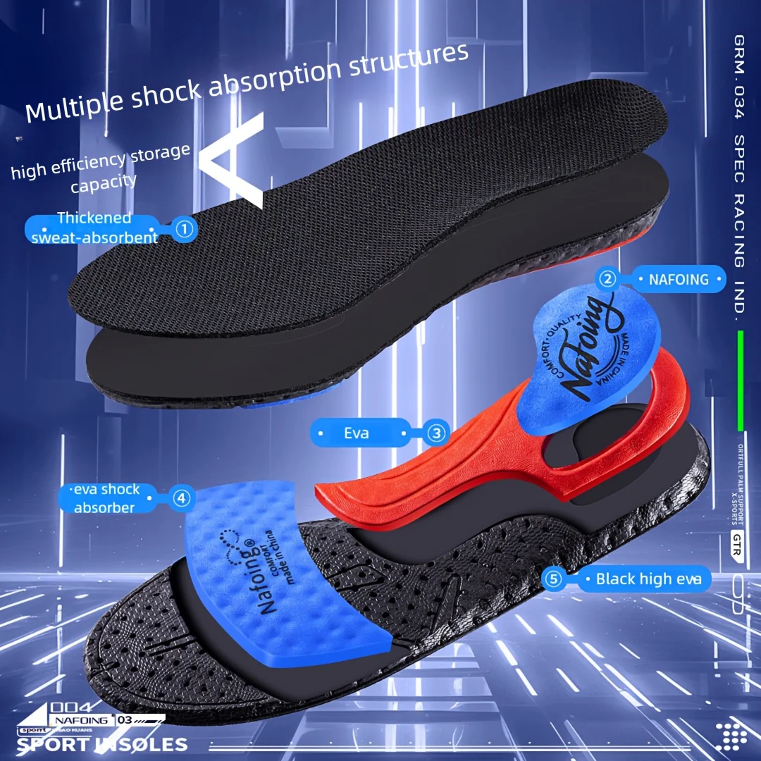 

2 Pairs NAFOING Orthopedic Insoles For Flat Foot Feet Arch Support Plantar Fasciitis Medical Insoles EVA Insoles For Shoes For M