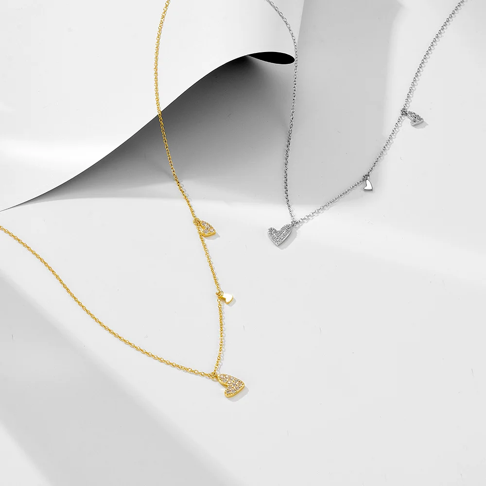 

Корейское нишевое ожерелье из стерлингового серебра 925 пробы, кулон в форме сердца, свежая легкая роскошная цепочка на ключицу INS для женщин