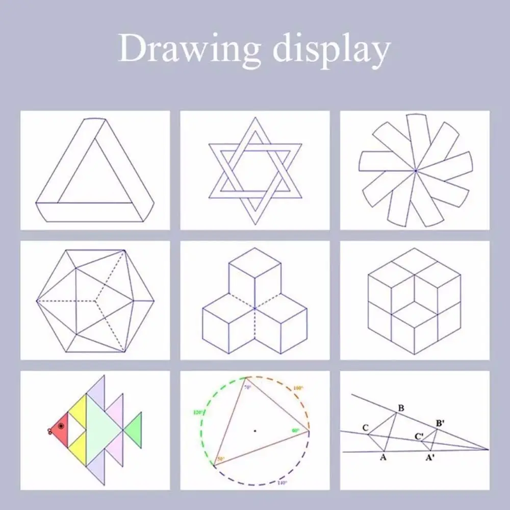 Stereo Template Geometric Drawing Template Circle Maker Drawing Ruler Multifunctional Drawing Ruler Springhall Angle