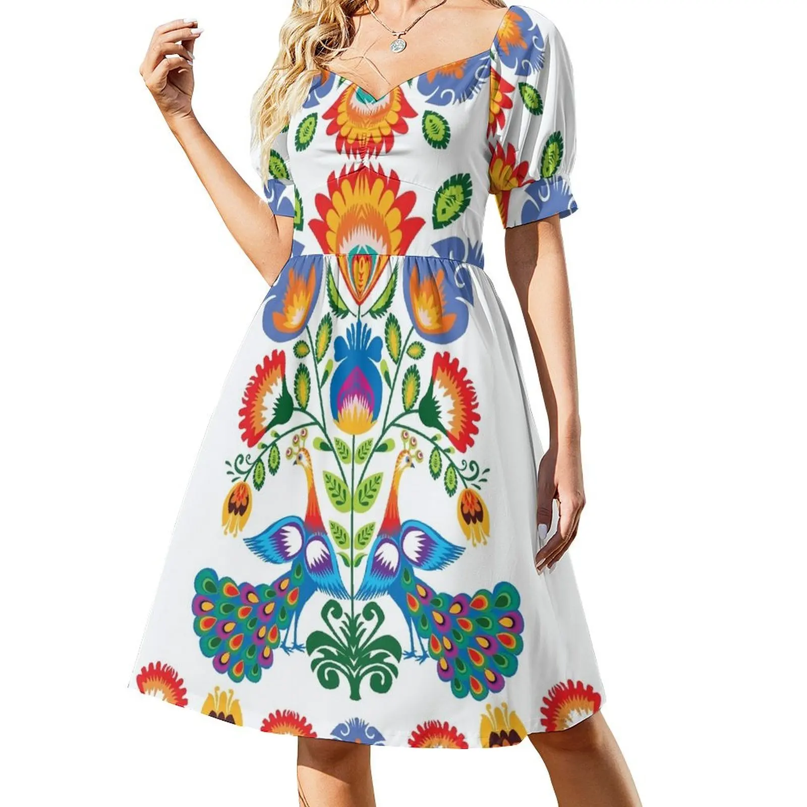 

Another folklore with peacocks Short-Sleeved Dress Women's summer dress birthday dress for women luxury 2025