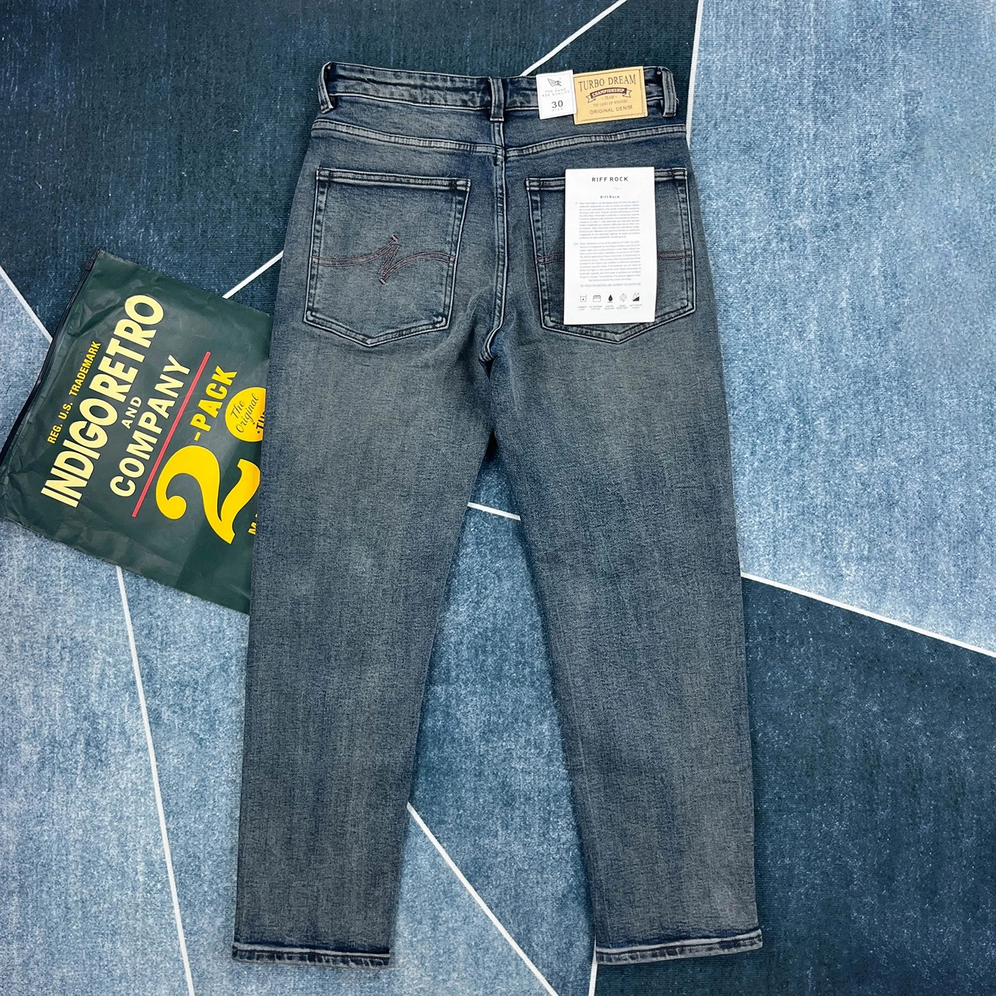 Jeans blu retrò da uomo autunno trendy slim fit piccoli pantaloni lunghi casual dritti versatili in stile giapponese spesso