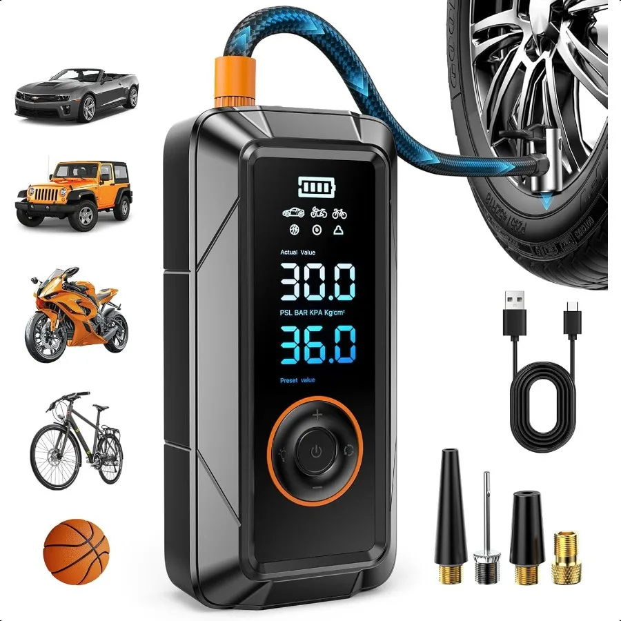 

Tire Iator Portable Air Compror 160PSI 5X Faster Portable Cordl Iator Air Bike Pump with Prure Gauge Auto Shutoff Function Air