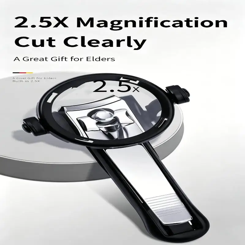 Nail Clipper With Magnifying Glass Precision Toenail Fingernail Trimmer Sharp Easy Use For Home Travel Salon