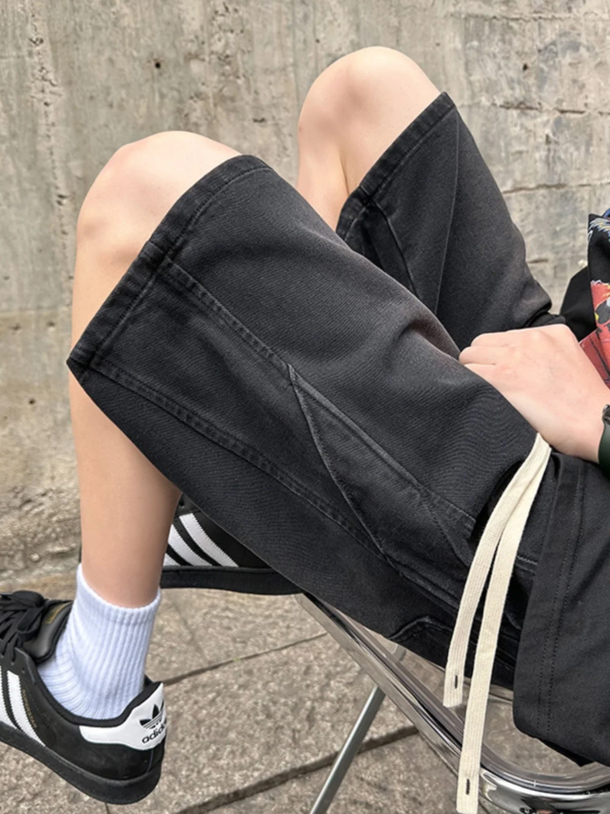 

Мужские джинсы Bla Workwear: летние, модные, свободные, в стиле хип-хоп, молодежные, прямые брюки-шорты (пять-пятница)