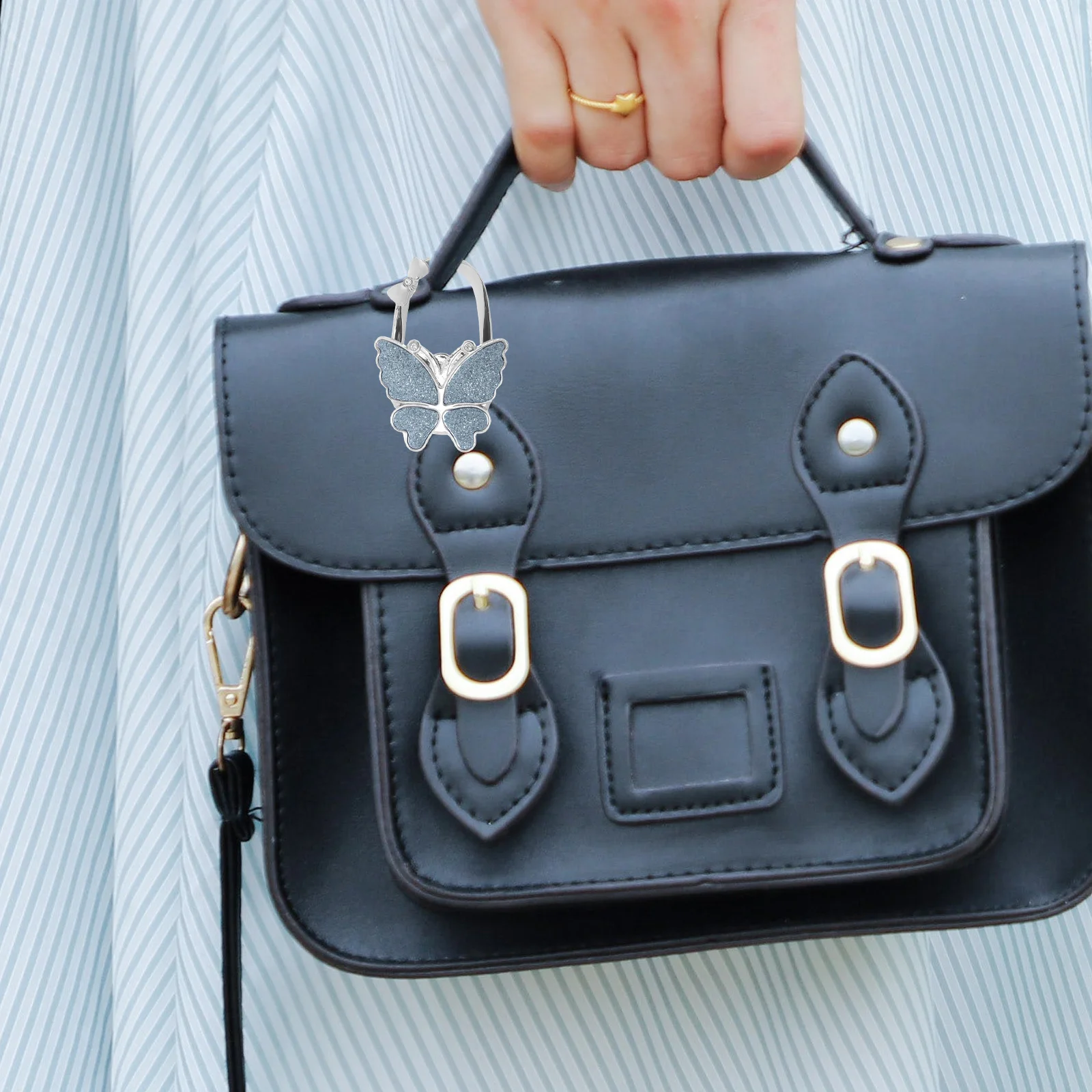 

Stylish Butterfly Office Desk Bag Hook Foldable Decorative Purse Hanger Portable Metal Hook Matte Finish Space Saving Handbag