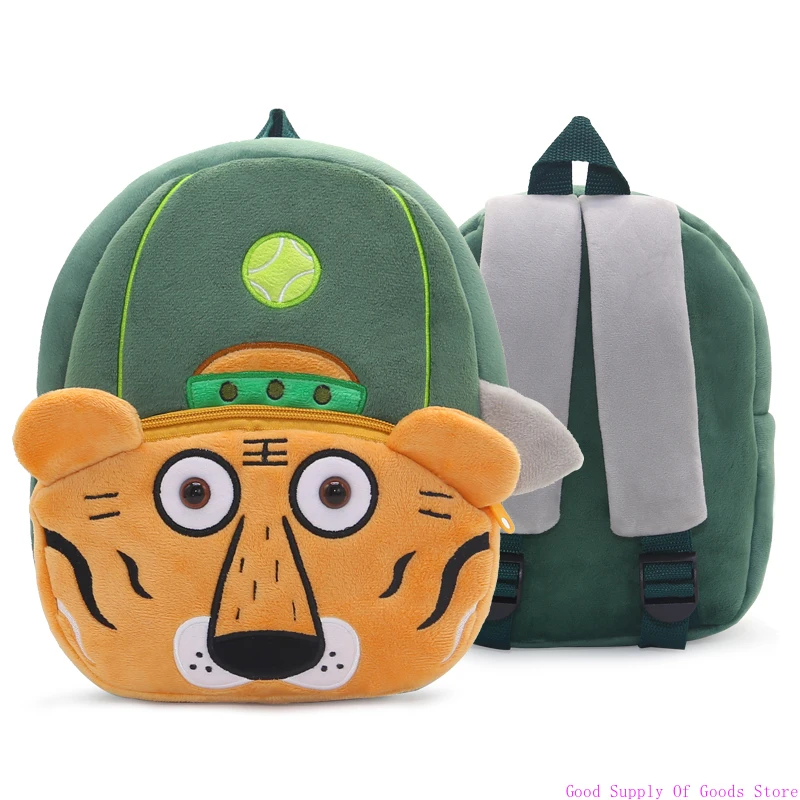 Niedlicher Kinderrucksack aus Plüschmaterial, Rucksack für Jungen und Mädchen, Cartoon-Tierspiele-Serie, Schultasche, Baby-Rucksack, 2–4 Jahre