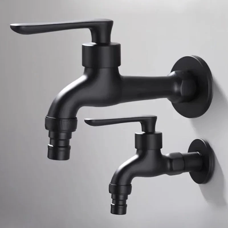 

Mop Pool Tap Single Handle Bathroom Faucets Stainless Steel Wall-mounted Washing Machine Tap Black Outdoor Garden Faucet