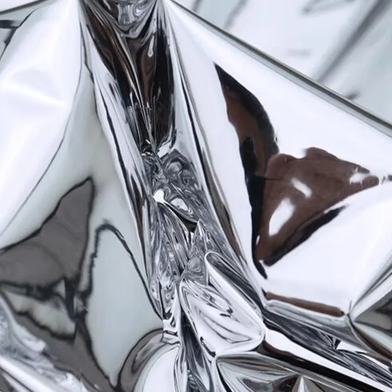 50x137 سنتيمتر مزدوجة الوجهين مرآة فضية عاكسة نسيج بولي يوريثان مادة مقاومة للماء DIY بها بنفسك المرحلة ازياء الملابس والخلفية