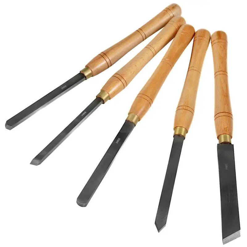 

8 Piece Wood Lathe Chisel Set, HSS Steel Wood Carving & Cutting Tools for Hardwood, Includes Bonus Chisel & Wooden Storage Case