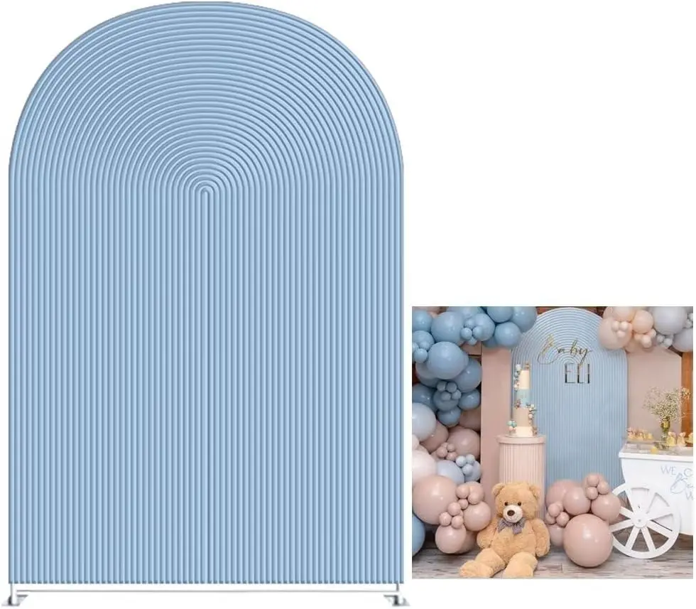 

Blue Ripples Arched Fabric Cover for Parties Stretchy Chiara Backdrops Arched Stands Covers Arch Backdrop Cover HP-446