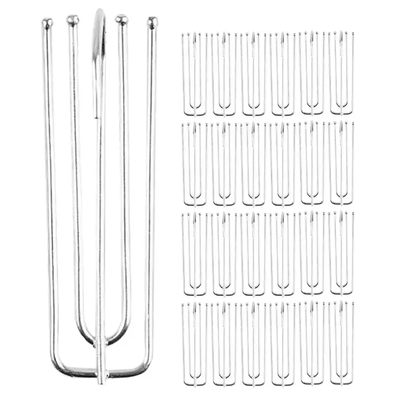 

30 Pcs 4-Prong Hooks Pleating Curtain Hanging Curtain Hooks Cloth With Hanging Ring Four Claw Hard Thick Four Fork Cloth Hook