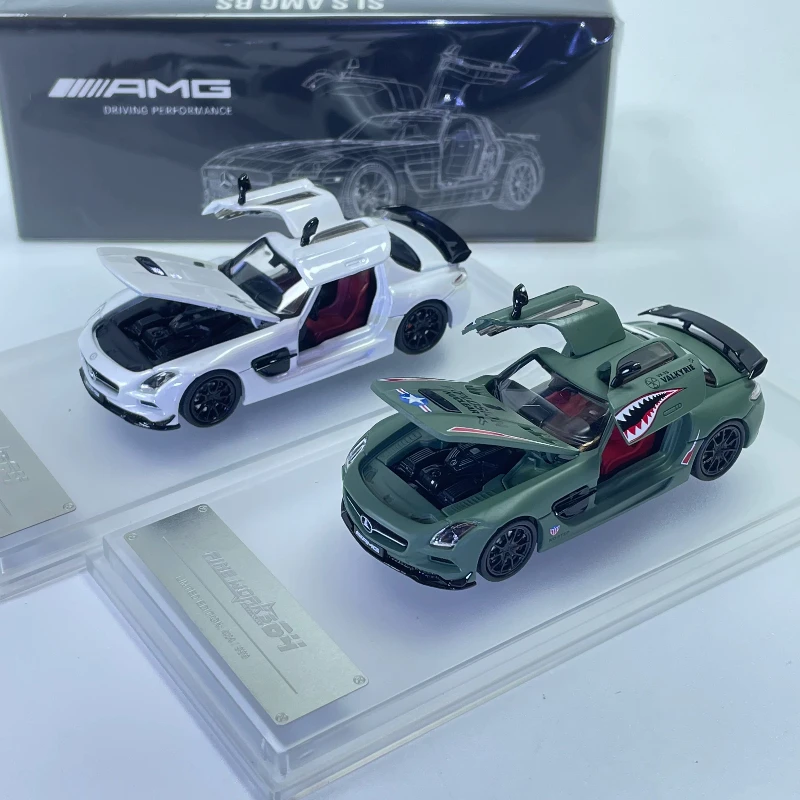 В наличии: новая модель SLS AMG BS в масштабе 1:64, трехдверная, с открывающимися элементами, из низкоуглеродистого сплава, литая под давлением, статическая модель автомобиля, лимитированная серия, подарок.