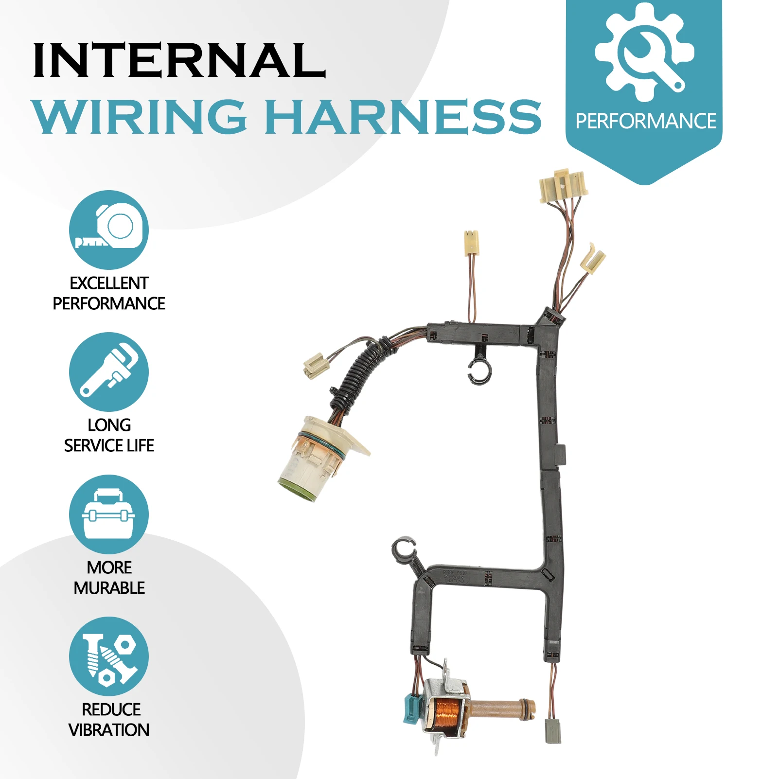 350-0025 Internal Harness w/Lock-Up TCC Solenoid 4L60E Compatible with Cadillac Chevy GM C