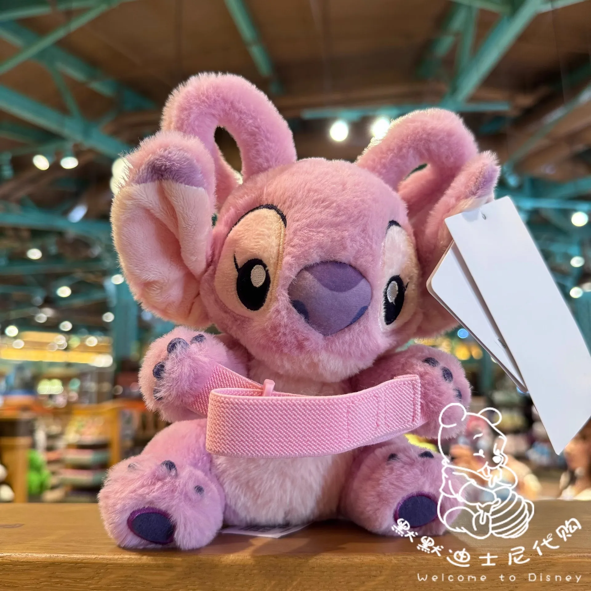 New Original Disney 2024 Stitch and Angel Window Tie Arm Puppet Curtain Clip